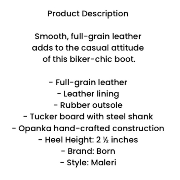 BORN Maleri Full Grain Leather Biker-Chic Boots Buckle Straps Side Zip Sz 9.5 - Picture 9 of 12